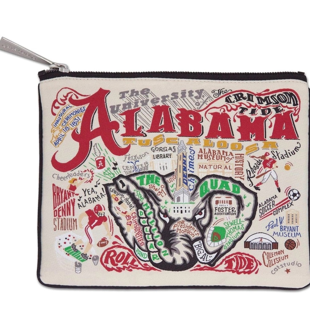 Catstudio Collegiate Alabama Crimson Tide Zipper Pouch Travel Bag BRAND NEW